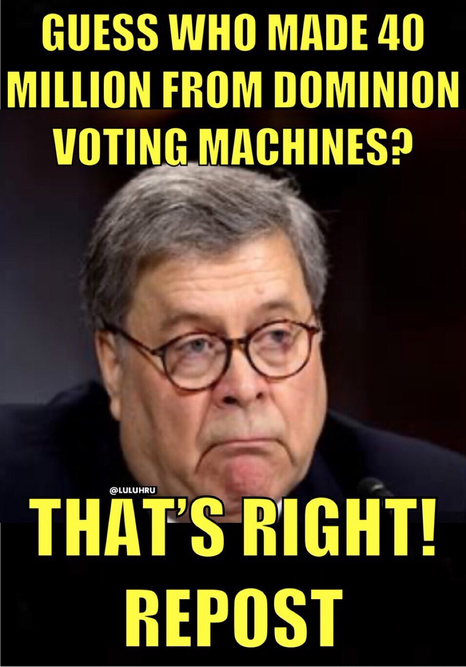 Bill Barr stopped all investigations into 2020 election fraud! Make sense now?

