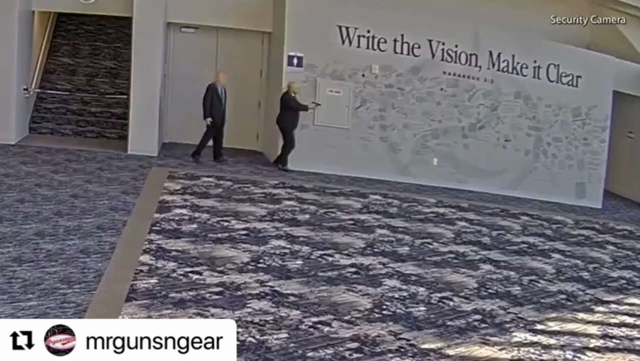 Another angle of the shooting at Joel Osteen's Lakewood Church in Texas
