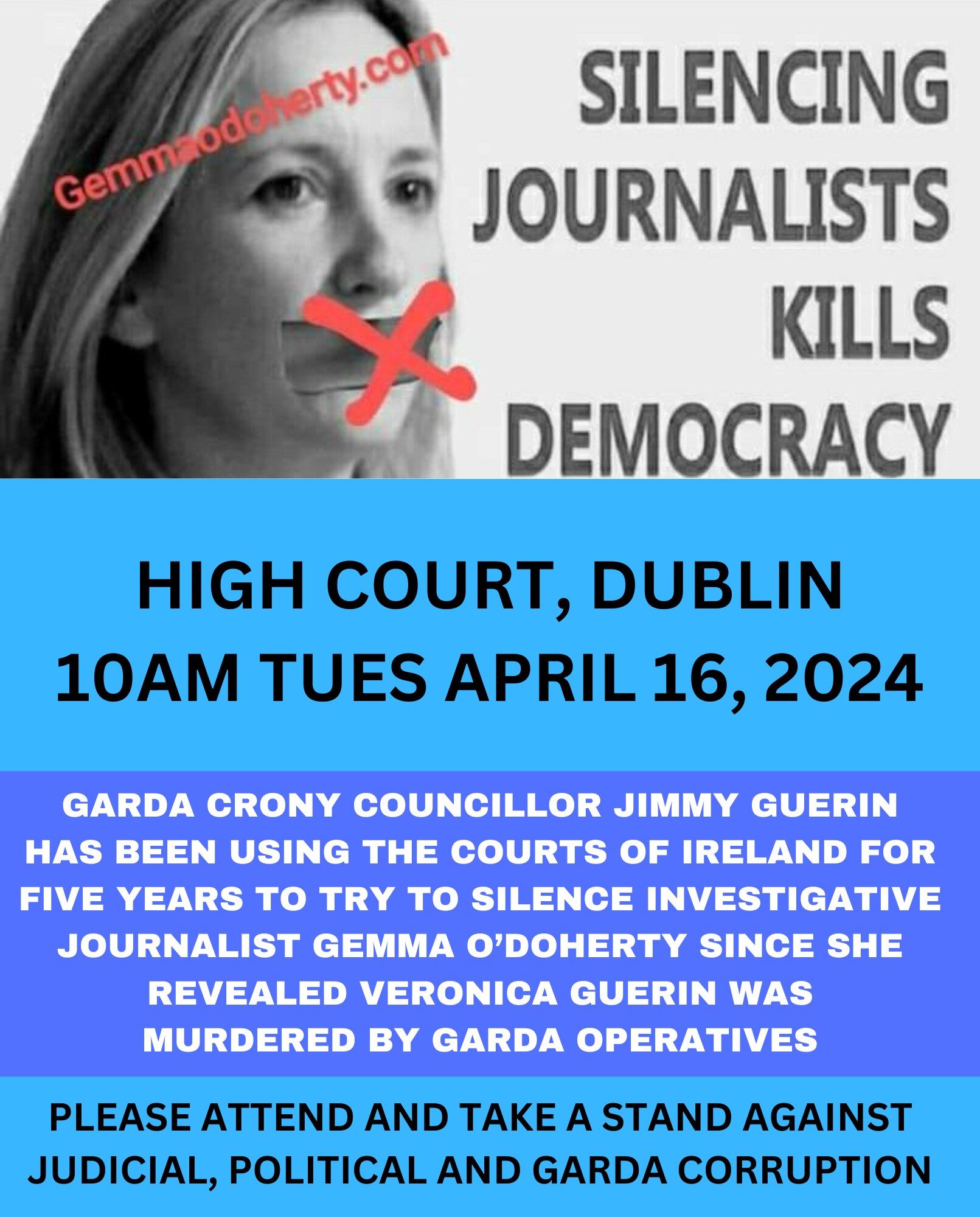 PLEASE SUPPORT GEMMA O’DOHERTY AGAINST JUDICIAL, POLITICAL AND GARDA CORRUPTION