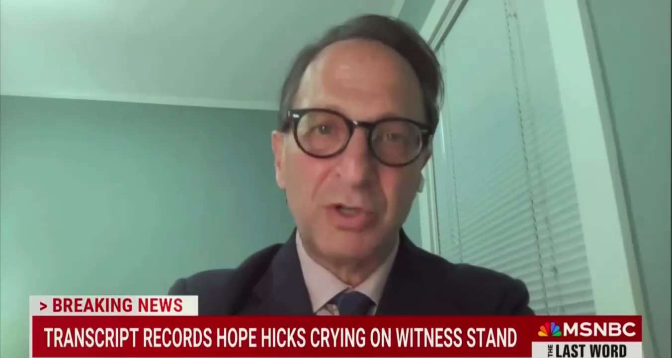 Watch Andrew Weissman cackling with glee that he got to watch Hope Hicks cry on the stand in court 
...