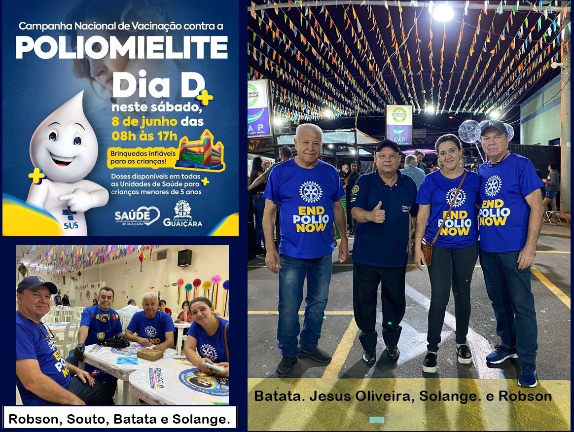 CAMPANHA TODOS CONTRA A PÓLIO

Rotary Club de Guaiçara presente na 100ª Festa de São João Batista 20...