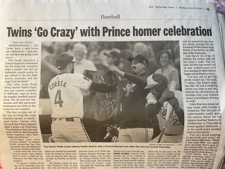 @Slickricksports first, love the show!  I saw this article in the Tampa Bay Times and haven’t heard you talk about it.  It’s right down your alley…Prince v