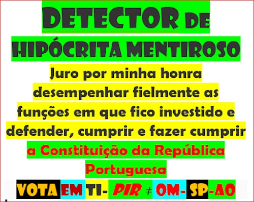 200624- factor sorte? -ifc-pir-2DQNPFNOA-HVHRL
https://verdade-rigor-honestidade-diferente.blogspot.com/2017/01/200117-factor-sorte-ifc-pir-9999-ciencia.html
UNIVERSO


PÉS NO CHÃO


FECHA OUVIDOS


ABRE OLHOS


DCLEAPG


https://gettr.com/post/p30uh73a81e


COM tanta treta dos


tretas tornei-me ateu


com excepção de DEUS


 


VOTA HVHRL EM TI ACABA


CORRUPÇÃO


NINGUÉM SUBORNA 10


MILHÕES


REGRAS DO JOGO


JURO


https://gettr.com/post/p30h676c2db


LEGALIDADE DEMOCRÁTICA


CANDIDATOS POR SORTEIO


TODOS 


IGUAIS PARA NÃO FICAR


REFÉM


VIOLAÇÃO DA CRP LEI


34/87


https://www.pgdlisboa.pt/leis/lei_mostra_articulado.php?nid=281&tabela=leis


EDD SÓ CONTARAM PARA


VOCÊ 


OQDS DITADURA


LIBERDADE


https://gettr.com/post/p31zj4o63bf


2DQNPFNOA
