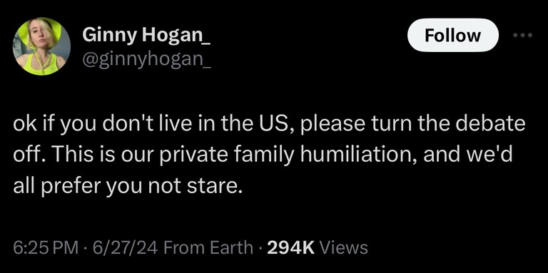 This Embarrassing Debacle is now a National Security Crisis
https://x.com/ginnyhogan_/status/1806499060494332102