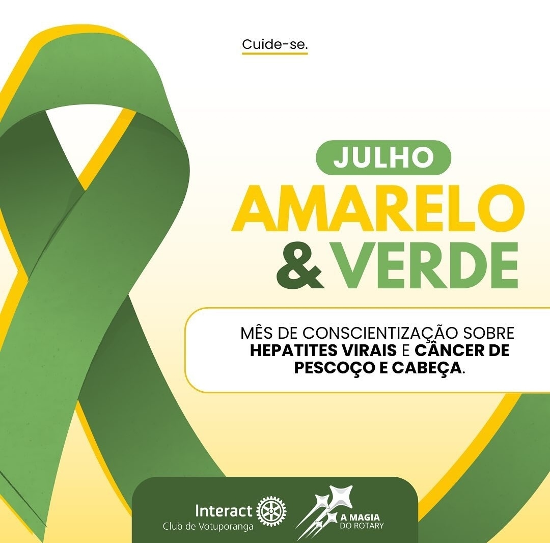 Texto do Interact Club de Votuporanga:

JULHO AMARELO E VERDE!! 💛💚
A campanha “Julho Amarelo: mês ...