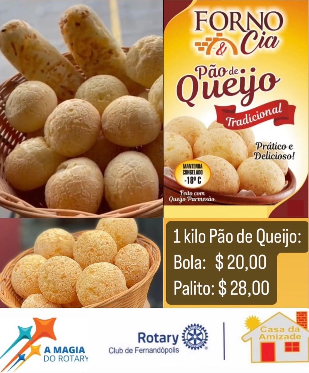 Texto do Rotary Club e da Casa da Amizade de Fernandópolis: 

"O pão que transforma vidas" é o nosso...