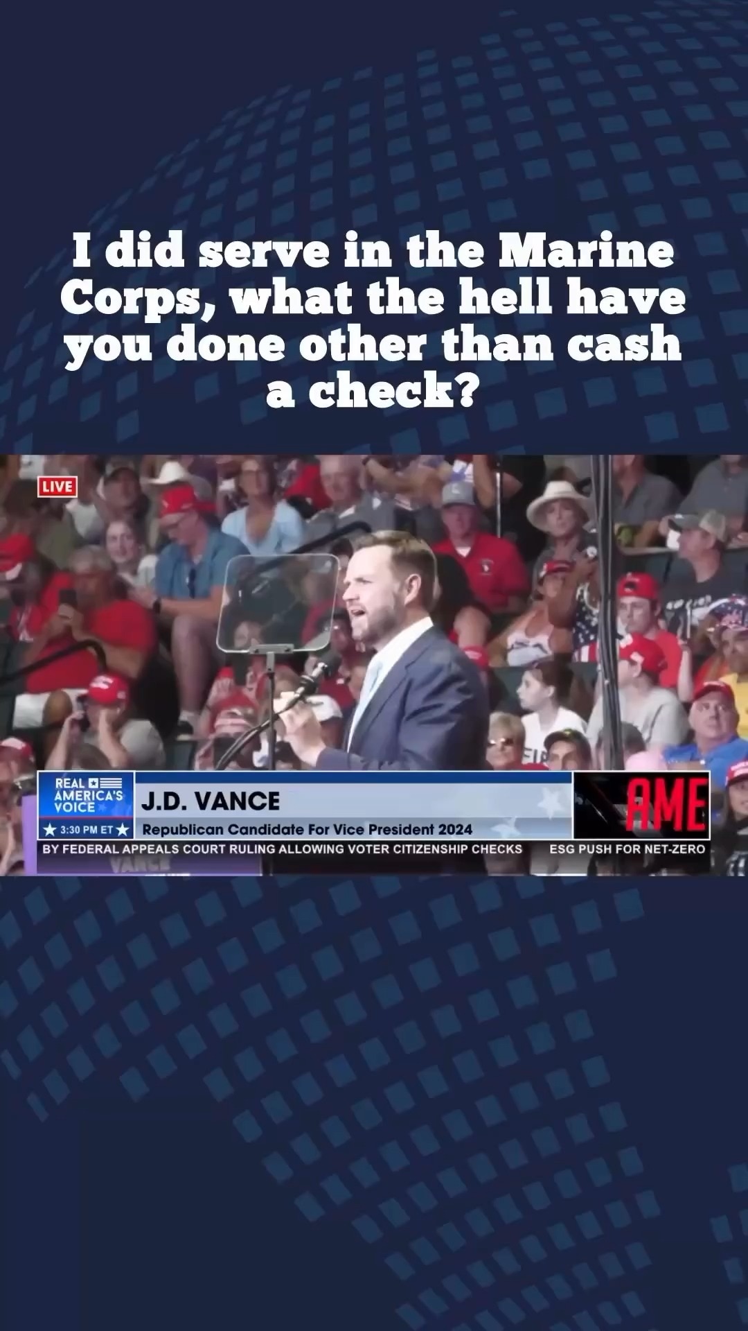 JD Vance to Kamala Harris: "I did serve in the US Marine Corp and build a business...what the hell h...