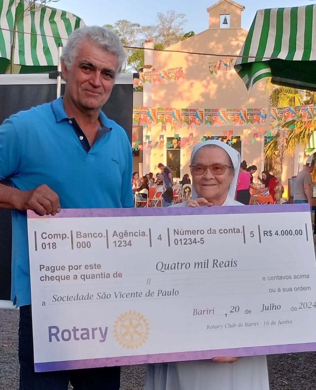 Rotary Club de Bariri - 16 de Junho efetua doação ao Lar São Vicente de Paulo.

Os recursos são frut...
