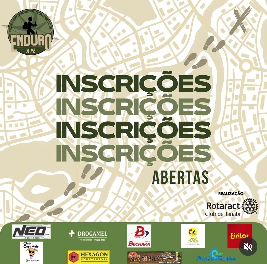 Texto do Enduro a Pé e do Rotaract Club de Tanabi:

Sua próxima aventura te espera! ️As inscrições p...
