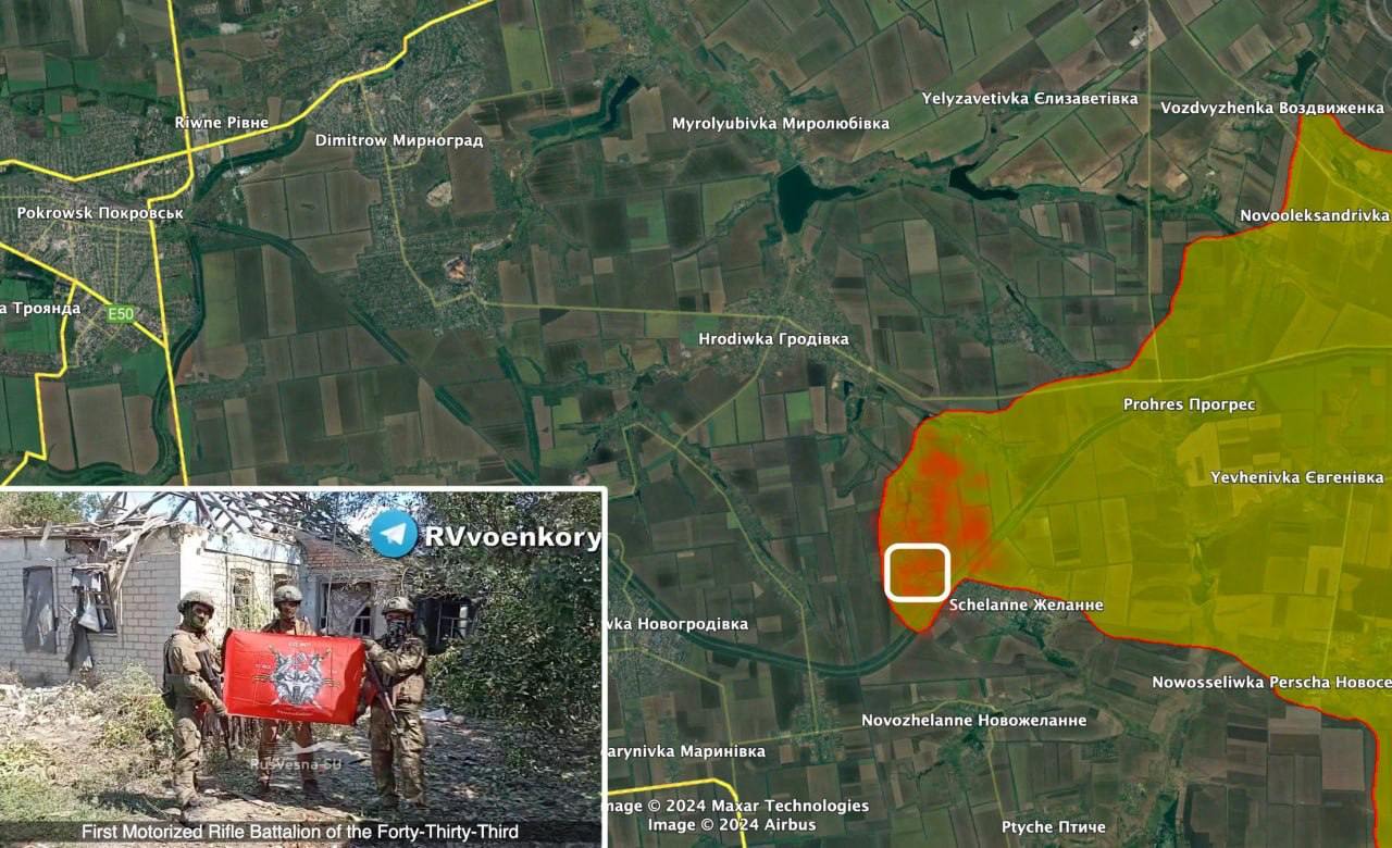 The Russian Armed Forces have taken control of the village of Sergeevka, 15 km remain to Pokrovsk, reports Bild military analyst Julian Repke.

The Deep State map confirms the loss of this village. According to it, the Russians have made significant progress in the Pokrovsk direction over the past 24 hours. And no “capture of Sudzha” has prevented this.

“The speed of Russian advancement in this direction is reaching 5 km per week, and the Ukrainian defense is “partially collapsing,” Repke whines..

https://x.com/vicktop55/status/1821784930747064740?t=Fymi9Jq0LPoTbJkTQPfx_Q&s=19