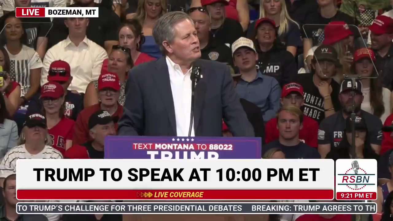 WATCH: U.S. Sen. Steve Daines conducts impromptu poll at Trump rally in Bozeman, MT

WATCH LIVE:  ht...
