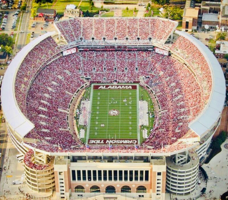 BRYANT-DENNY STADIUM — WHERE PRESIDENT TRUMP ATTENDED THE GAME LAST NIGHT — HOLDS 100,000 PEOPLE

IF...