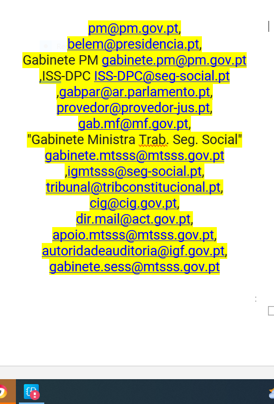 1600 EMAILS ENVIADOS DESDE 020318
7 ANOS D TRABALHO PRECÁRIO ISA SEM DESCONTOS P SEGURANÇA SOCIAL SS...