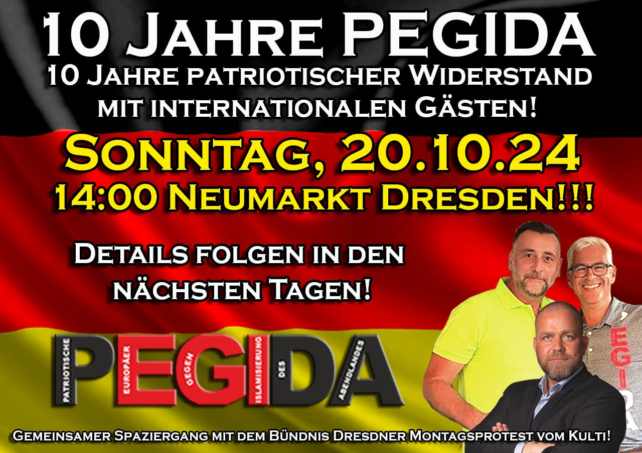 10 Jahre #PEGIDA #Dresden #Widerstand
Seid dabei! Internationale Gäste und erstmals bei einem Geburt...