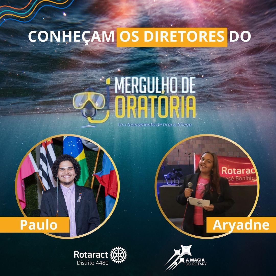Texto do Rotaract Distrito 4480:

Conheçam os Diretores do X Mergulho de Oratória

@aryferreira__ – ...