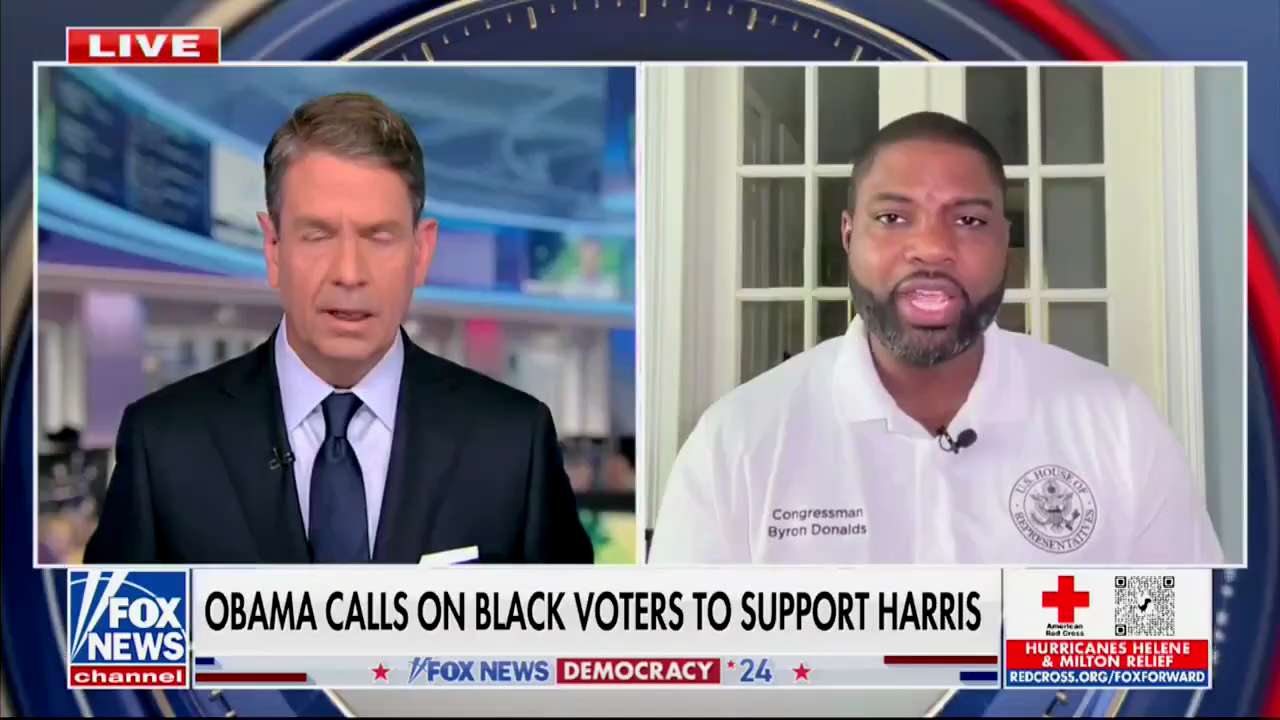 Rep.ByronDonalds: "The Kamala Harris problem is very simple: she was riding shotgun with Joe Biden, leading America into crisis after crisis, terrible policy, massive inflation, wide open borders, and a foreign policy that's been a disaster."