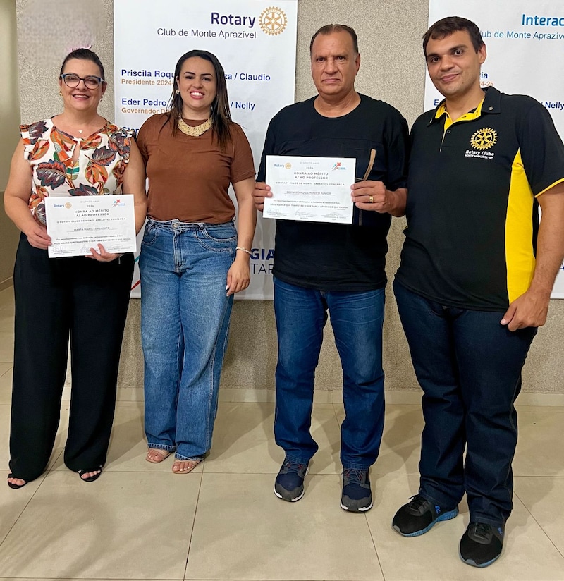 O Rotary Club de Monte Aprazível realiza neste dia 14 de outubro homenagens aos Professores.

A home...