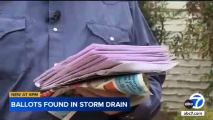 WiseEnough on GETTR : SIERRA MADRE, Calif. (KABC) -- A Sierra Madre man says he found a stack of election ballots stuffed inside a storm drain, and he'...