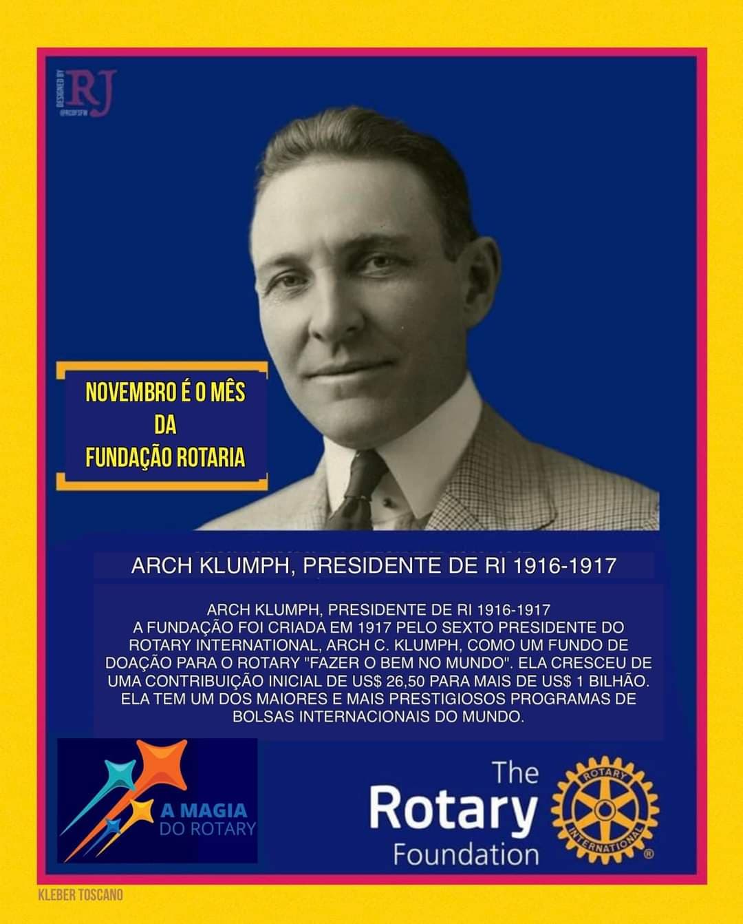 Archie Klumph fundou a Fundação Rotária e criou uma mudança duradoura neste mundo. 
Continue seu leg...