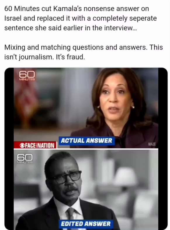 WiseEnough on GETTR : JUST IN: President Trump Sues CBS News For $10 Billion For Deceptively Editing ’60 Minutes’ Interview with Kamala Harris