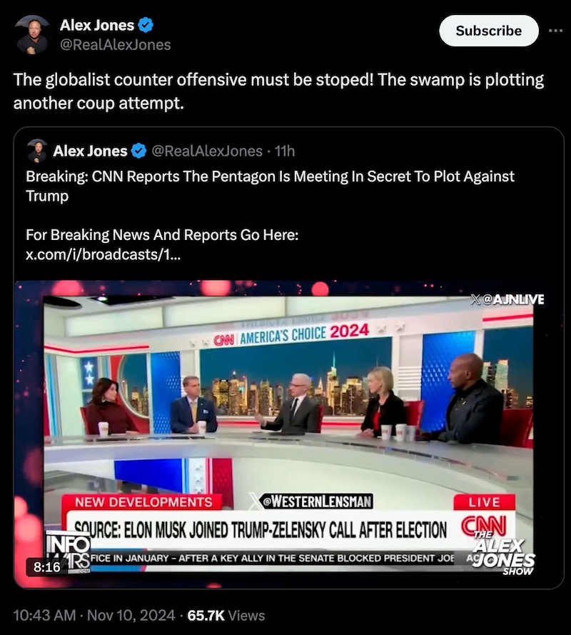 Pentagon Must be Purged of ALL ‘Deep Staters’

https://x.com/realalexjones/status/185563750751951700...