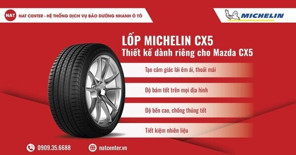 Lốp Michelin CX5 Mazda của gara dưỡng xe ô tô NAT Center có gì đặc biệt
Lốp Michelin CX-5 Mazda được...