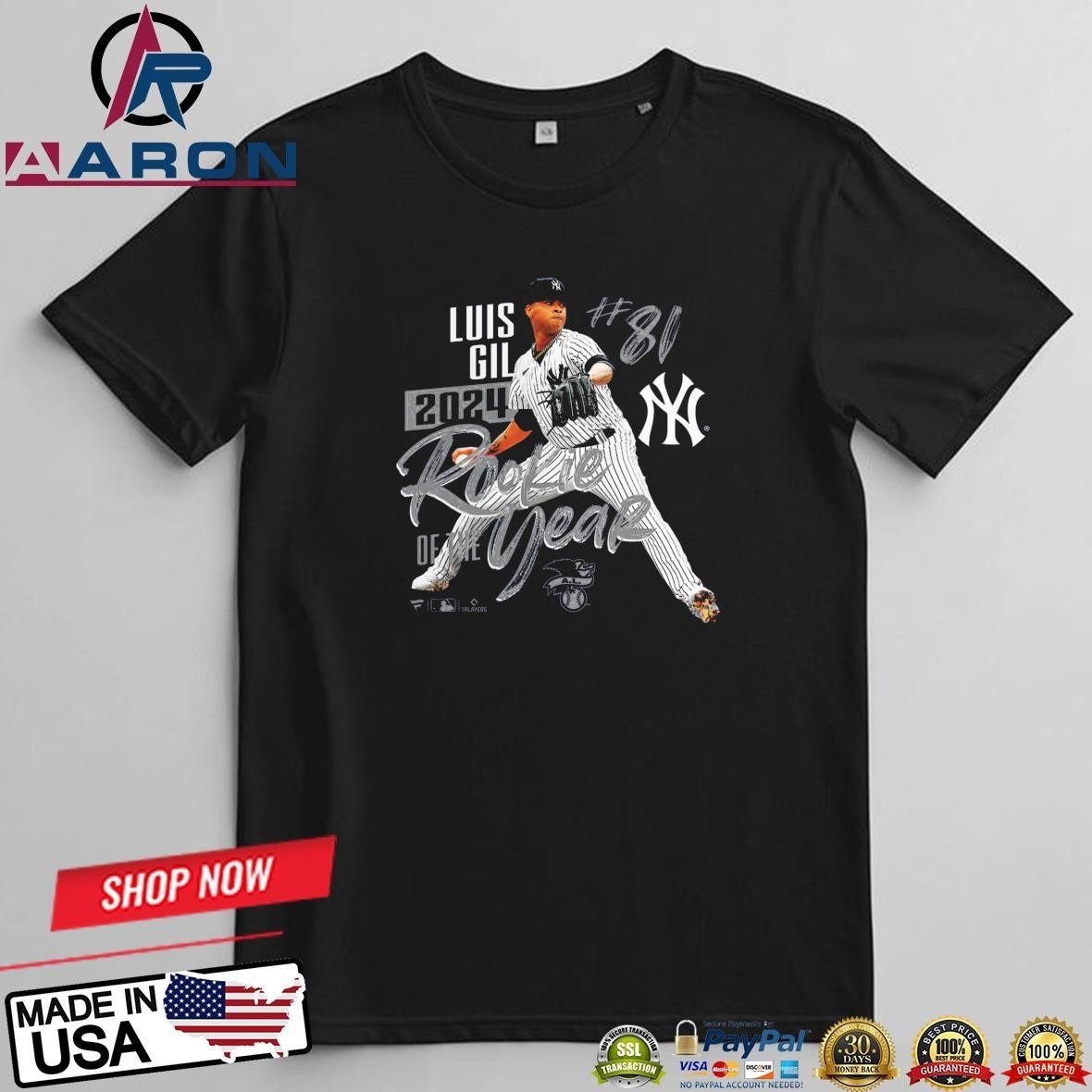 Luis Gil New York Yankees 2024 American League Rookie Of The Year T-Shirts

Buy this: https://aarons...