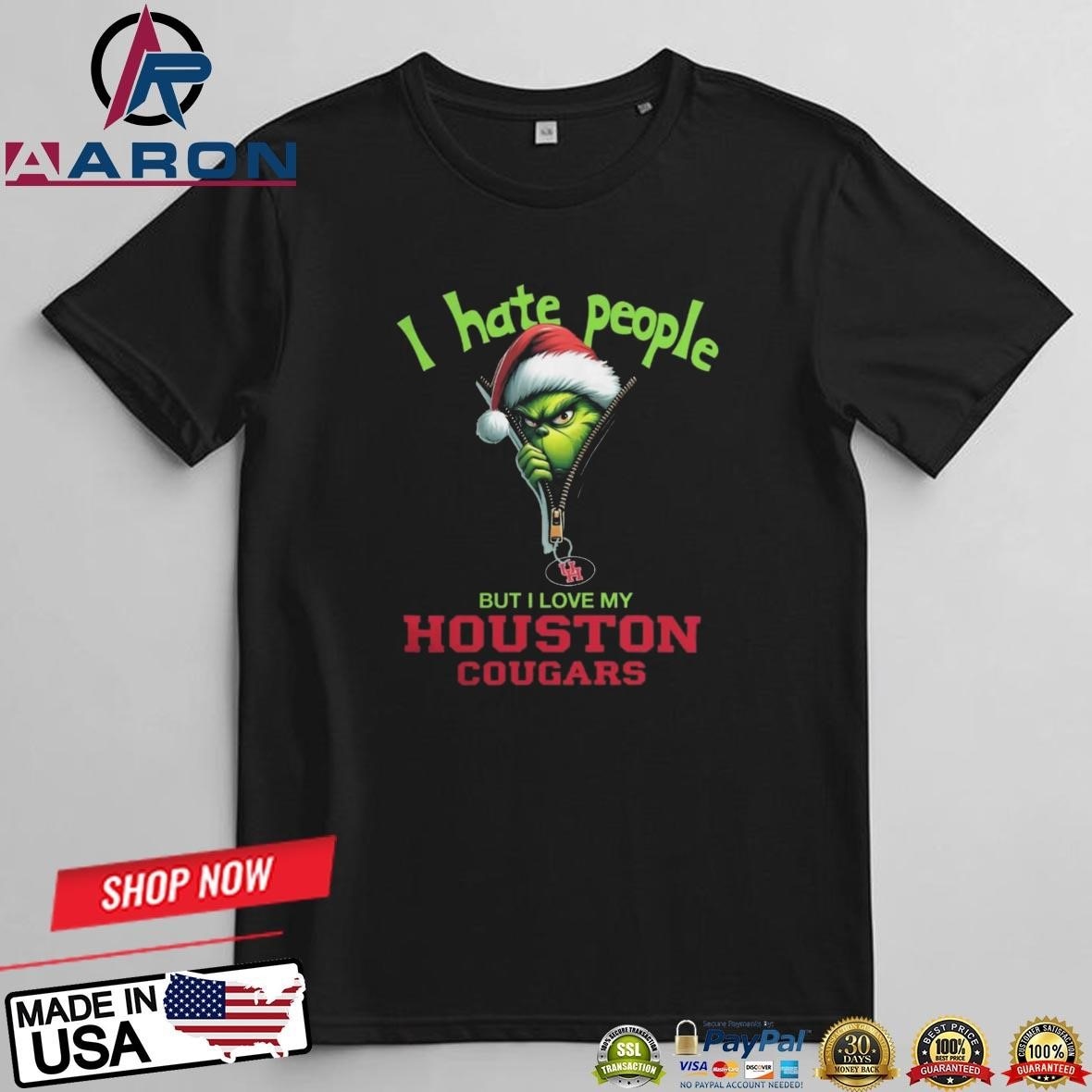 Grinch Santa Hat I Hate People But I Love My Houston Cougars Christmas Logo T-Shirts

Buy this : htt...