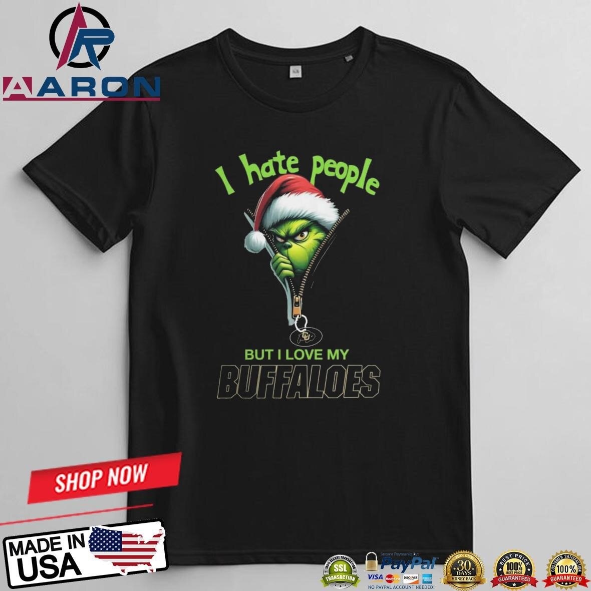 Grinch Santa Hat I Hate People But I Love My Colorado Buffaloes Christmas Logo T-Shirts

Buy this sh...