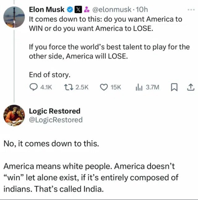 I’m pretty sure out of the 330 million we have some just as equally talented. 

