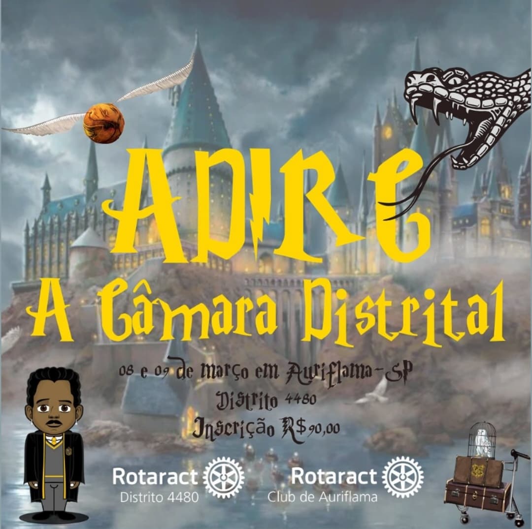Texto do Rotaract4480:

Era mais um evento que vocês queriam, 4480?
ACCIO ADIRC

Nosso próximo event...