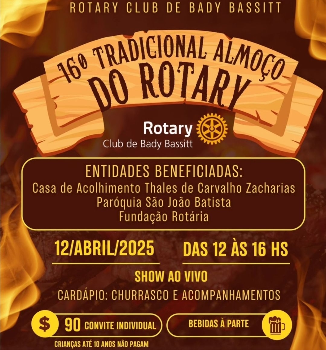 Almoço tradicional do Rotary Club de Bady Bassitt

Venham todos! Será inesquecível, com muitas surpr...