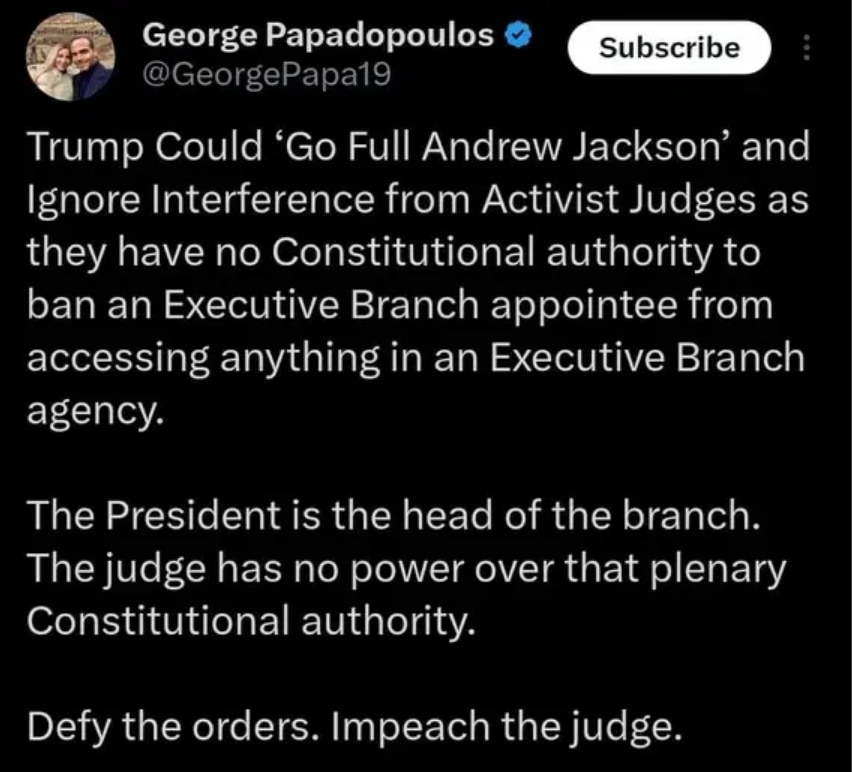 DEMOCRAT ANDREW JACKSON TOOK NO CRAP FROM THE JUDICIAL BRANCH
