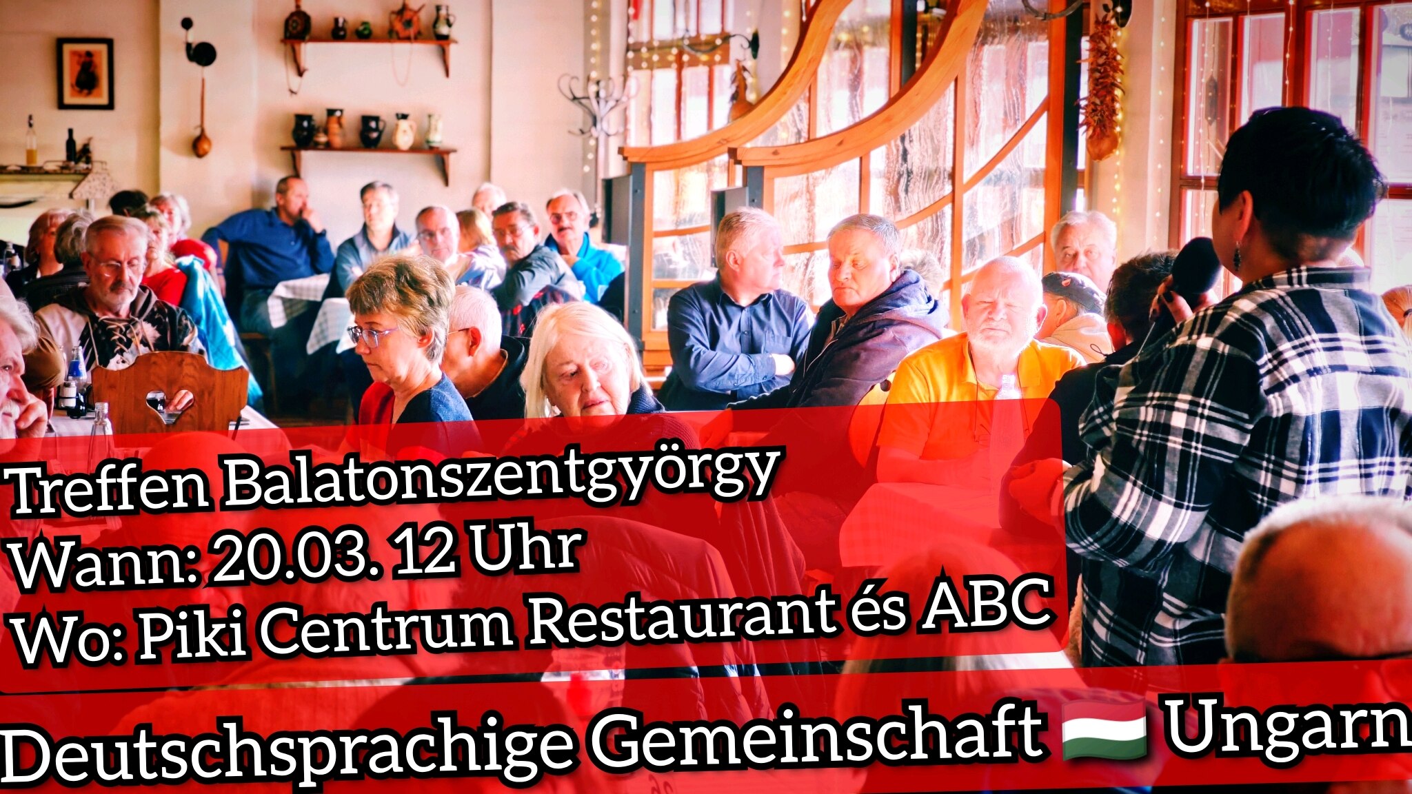 Deutschsprachige Gemeinschaft 🇭🇺 Ungarn - Treffen Balatonszentgyörgy 

Donnerstag, 20. März 12 Uhr...