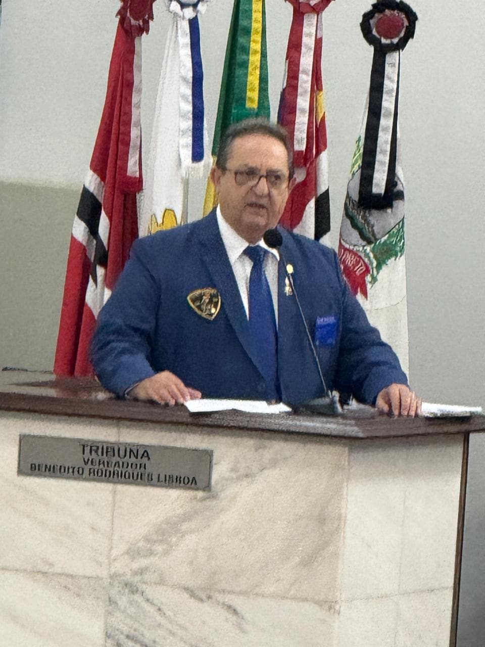 Gov. Éder Bocchini falando na tribuna da Câmara Municipal de São José do Rio Preto, na Homenagem aos...