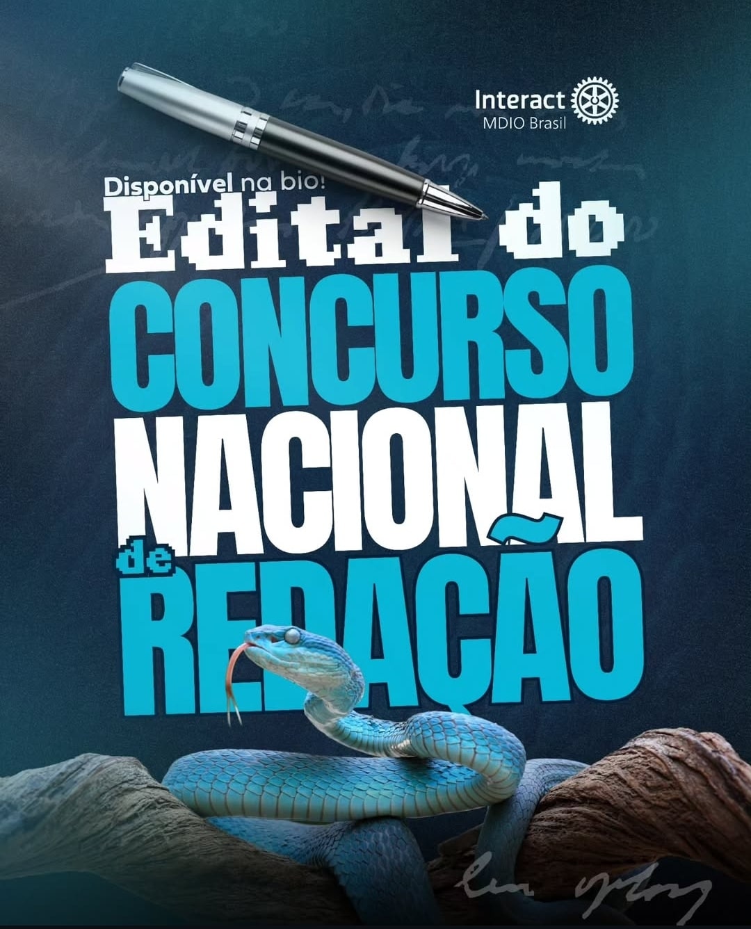 Texto do MDIO Interact Br:

+1 NOVIDADE! Concurso Nacional de Redação!

Se você gosta de escrever e ...