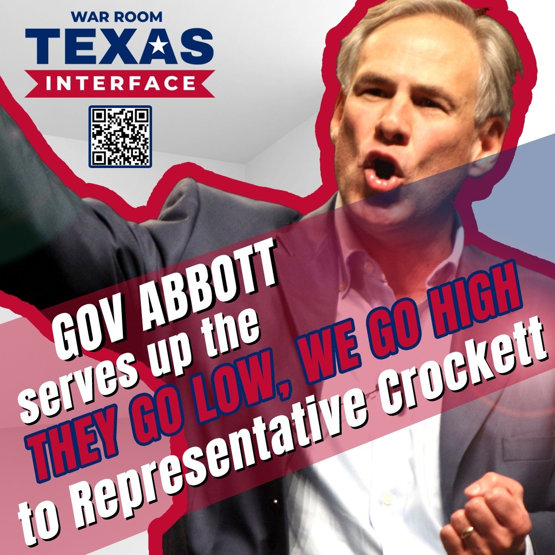 🔴|I Governor Abbott serves up the Michelle-Obama-"they-go-low-we-go-high" to Representative Crocket...