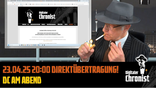 Liebe Zuschauer, 

wir freuen uns auf Euch,

Euer Thomas

Netzseite:
https://www.digitaler-chronist.com