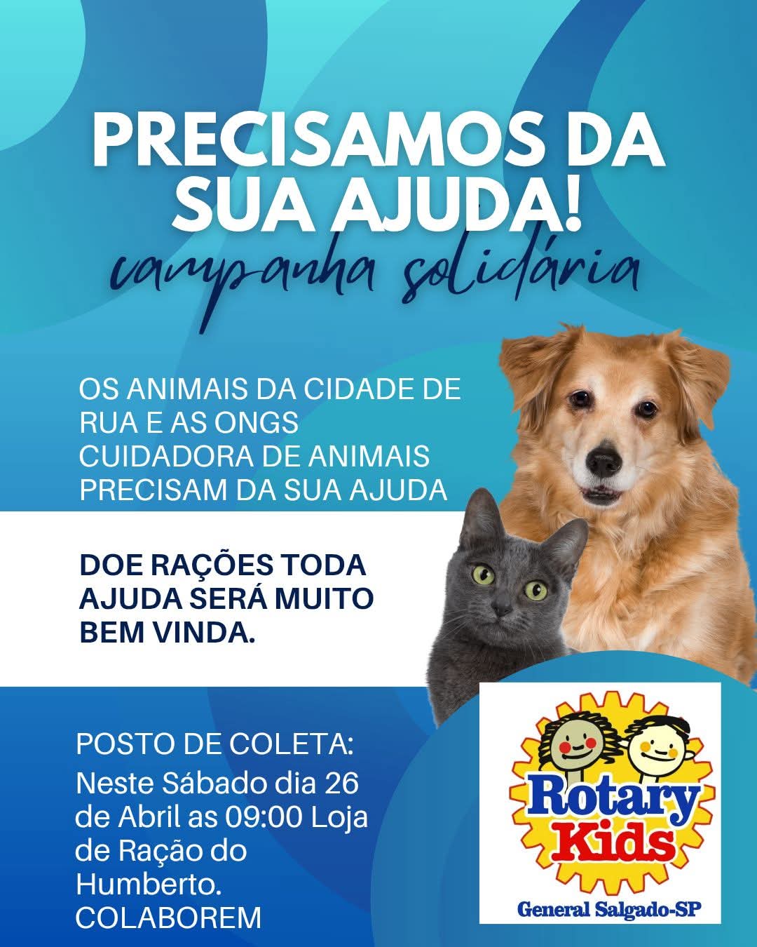 O Rotary Kids de General Salgado estará promovendo neste sábado, dia 26 de Abril, uma ação para arre...