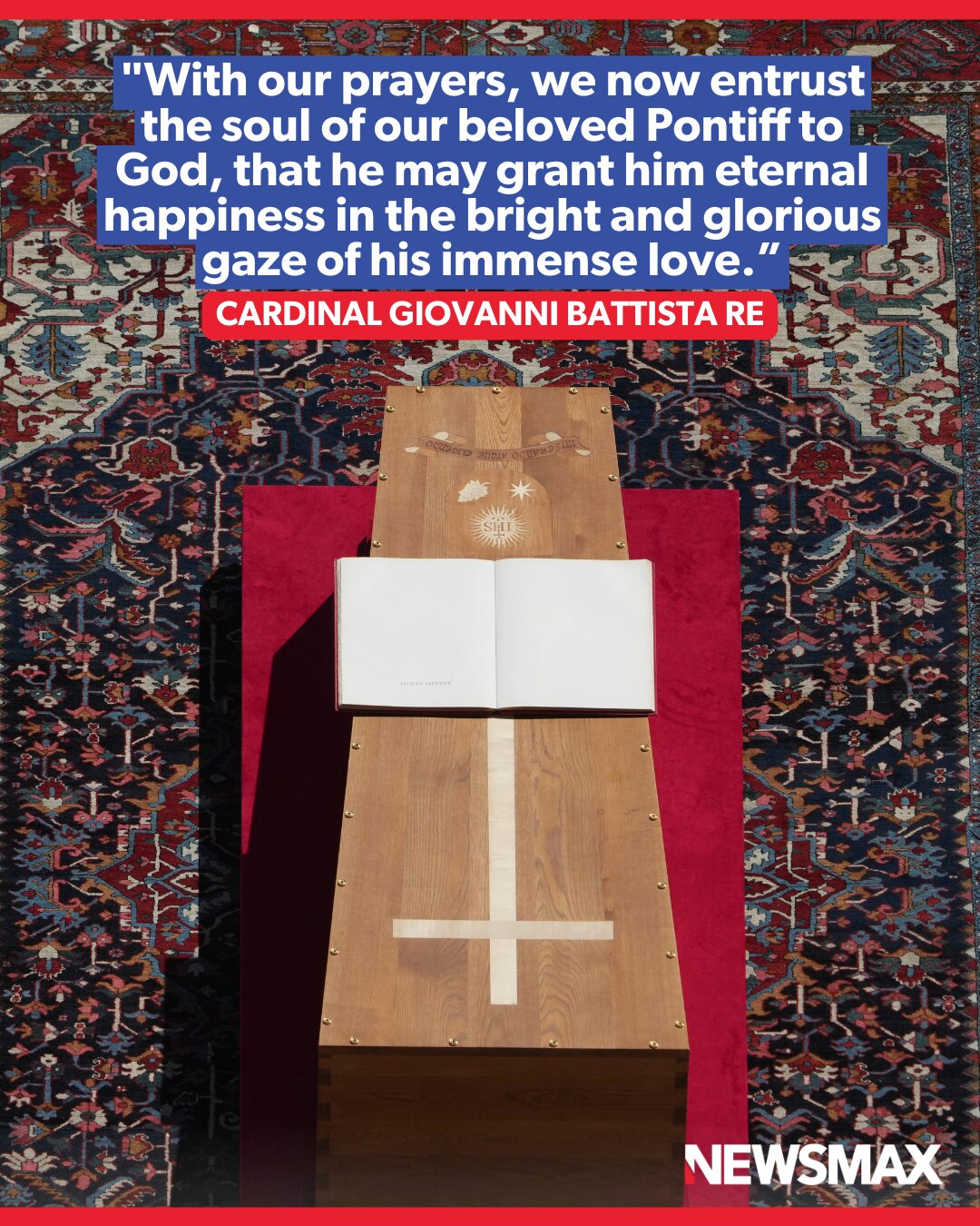 The Dean of the College of Cardinals, Cardinal Giovanni Battista Re, eulogized Pope Francis at his f...