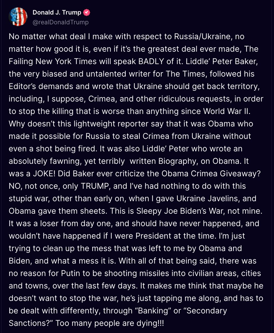 🚨 BREAKING: Trump's newest posts about the "Failing New York Times."
