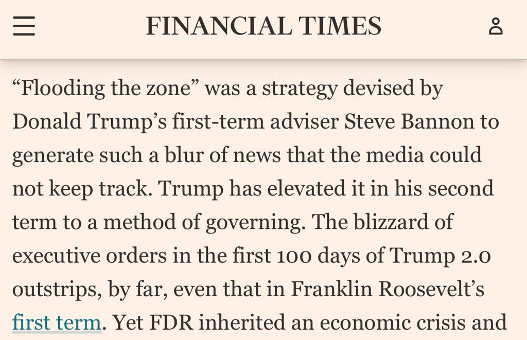 “Flooding the zone” was a strategy devised by Donald Trump’s first-term adviser Steve Bannon to gene...