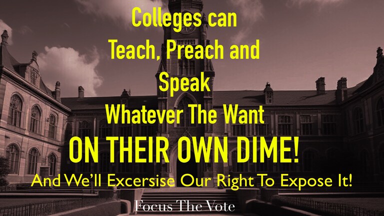 FOCUS The VOTE!
ACADEMIC FREEDOM??? FREE SPEECH??? The purveyors of “higher education” and academic superiority expect us common folk to believe th