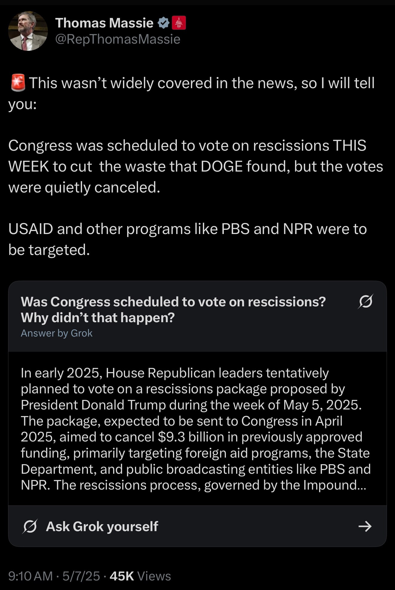 OUTRAGEOUS! GOP Leadership quietly CANCELLED votes on DOGE cuts which were set to happen this week. ...