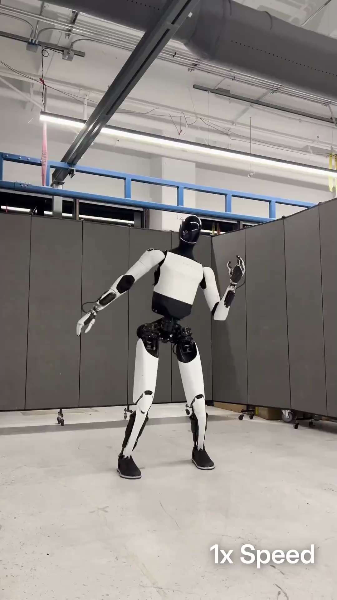 Tesla has released a new video of its Optimus humanoid robot dancing. All video is real and a 1x spe...