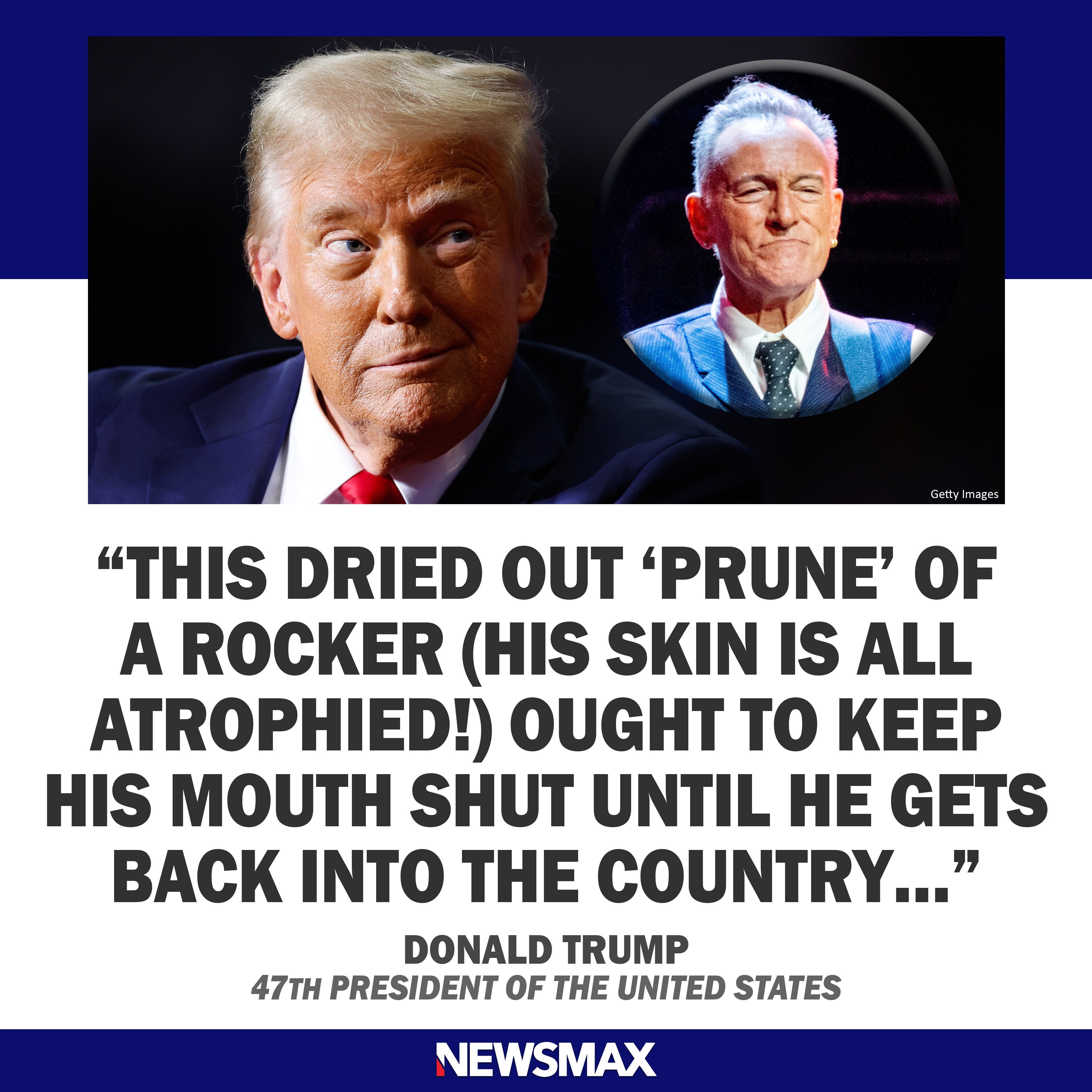 BURN IN THE U.S.A: President Trump took to Truth Social on Friday to hit back at rocker Bruce Spring...