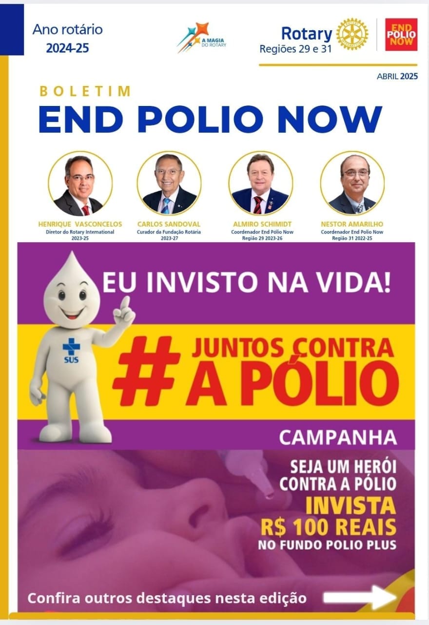 EU INVISTO NA VIDA
Participe da campanha
SEJA UM HERÓI CONTRA A PÓLIO 
Invista R$100 no FUNDO PÓLIO ...