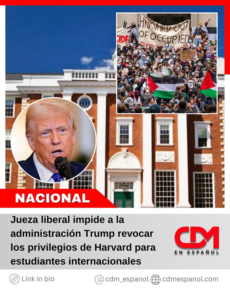 NACIONAL 🇺🇸 | Jueza liberal impide a la administración Trump revocar los privilegios de Harvard para estudiantes internacionales

🔗 Link: https://cdmesp