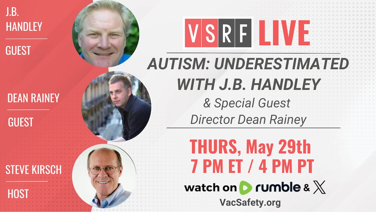 This Thursday on VSRF LIVE we’re honored to welcome J.B. Handley—author, advocate, and father to Jam...