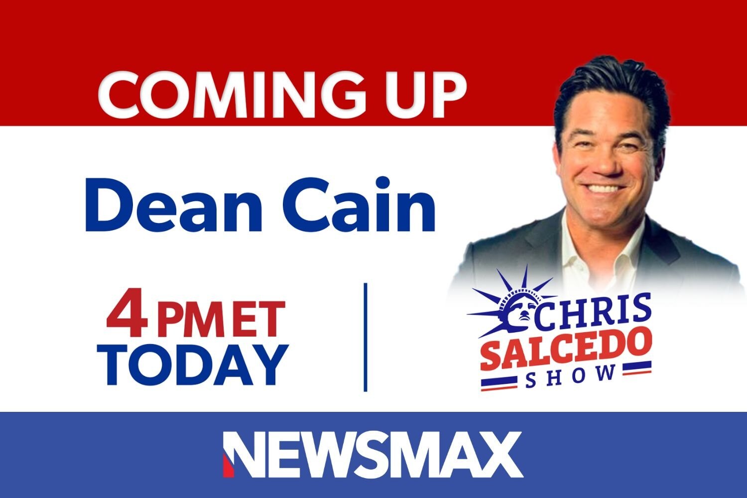 COMING UP: Actor Dean Cain joins "The Chris Salcedo Show" — TODAY at 4 PM ET on NEWSMAX. WATCH: nws....